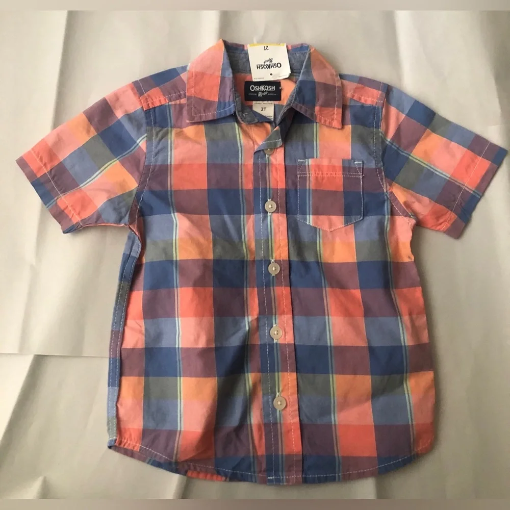 OshKosh Plaid Button-Up Shirt Boys' 2T